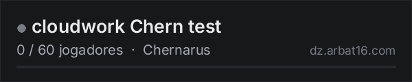 cloudwork Chern test na lista de servidores de DayZ da AR16