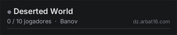 Deserted World na lista de servidores de DayZ da AR16