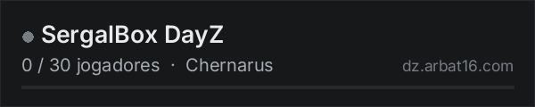 SergalBox DayZ na lista de servidores de DayZ da AR16
