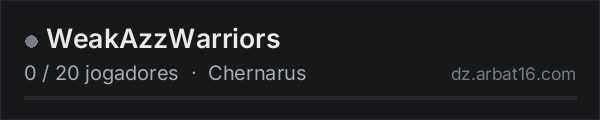 WeakAzzWarriors na lista de servidores de DayZ da AR16