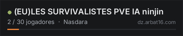 (EU)LES SURVIVALISTES PVE IA ninjin na lista de servidores de DayZ da AR16