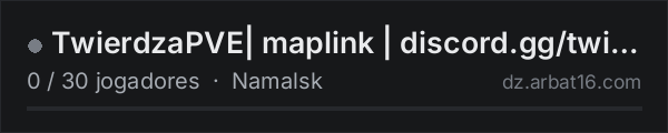 TwierdzaPVE| maplink | discord.gg/twierdza na lista de servidores de DayZ da AR16