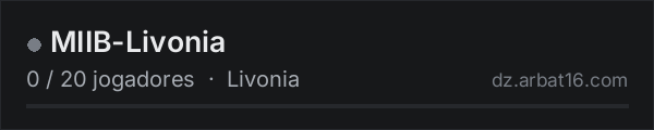 MIIB-Livonia na lista de servidores de DayZ da AR16