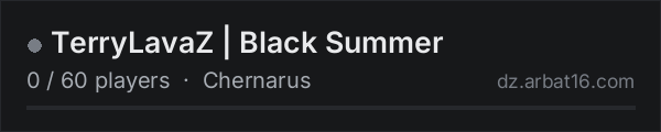 TerryLavaZ | Black Summer on the AR16 DayZ server list