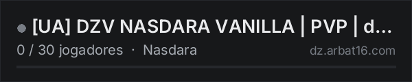 UA DZV NASDARA VANILLA | PVP | discord.gg/EFgMrM7zSx na lista de servidores de DayZ da AR16
