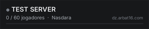 TEST SERVER na lista de servidores de DayZ da AR16