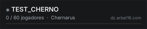 TEST_CHERNO na lista de servidores de DayZ da AR16