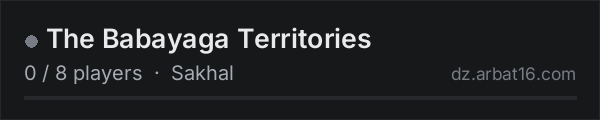 The Babayaga Territories on the AR16 DayZ server list