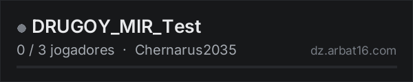 DRUGOY_MIR_Test na lista de servidores de DayZ da AR16