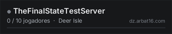 TheFinalStateTestServer na lista de servidores de DayZ da AR16