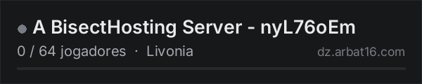 A BisectHosting Server - nyL76oEm na lista de servidores de DayZ da AR16