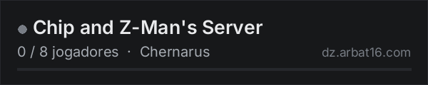 Chip and Z-Man's Server na lista de servidores de DayZ da AR16
