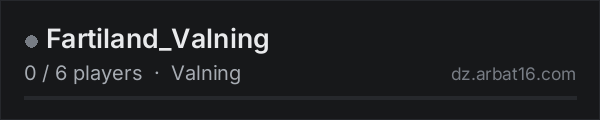Fartiland_Valning on the AR16 DayZ server list