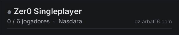 Zer0 Singleplayer na lista de servidores de DayZ da AR16