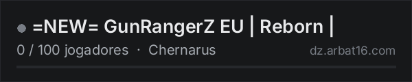=NEW= GunRangerZ EU | Reborn | na lista de servidores de DayZ da AR16
