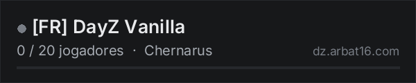 FR DayZ Vanilla na lista de servidores de DayZ da AR16