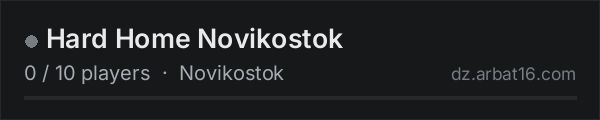 Hard Home Novikostok on the AR16 DayZ server list