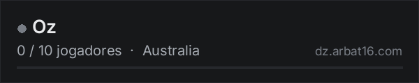 Oz na lista de servidores de DayZ da AR16