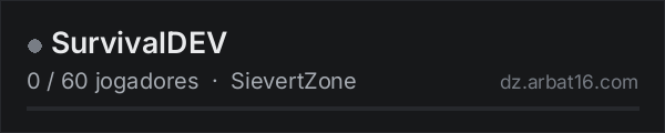 SurvivalDEV na lista de servidores de DayZ da AR16