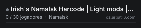 Irish's Namalsk Harcode | Light mods | More Filaments na lista de servidores de DayZ da AR16