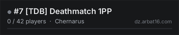 #7 TDB Deathmatch 1PP on the AR16 DayZ server list