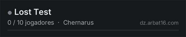 Lost Test na lista de servidores de DayZ da AR16
