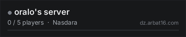 oralo's server on the AR16 DayZ server list