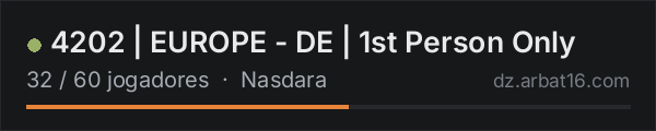 4202 | EUROPE - DE | 1st Person Only na lista de servidores de DayZ da AR16