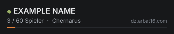 EXAMPLE NAME in der DayZ-Serverliste von AR16