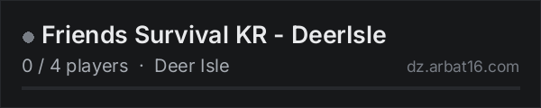 Friends Survival KR - DeerIsle on the AR16 DayZ server list