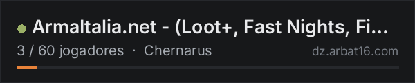 ArmaItalia.net - (Loot+, Fast Nights, Fixed Spawns, Restarts 6a na lista de servidores de DayZ da AR16