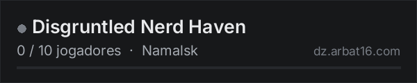 Disgruntled Nerd Haven na lista de servidores de DayZ da AR16