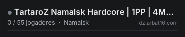TartaroZ Namalsk Hardcore | 1PP | 4MAX | na lista de servidores de DayZ da AR16