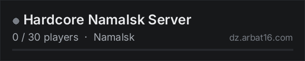 Hardcore Namalsk Server on the AR16 DayZ server list