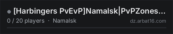 [Harbingers PvEvP]Namalsk|PvPZones|BlackMarket|Factions|Quests on the AR16 DayZ server list