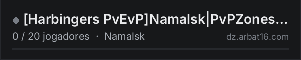 [Harbingers PvEvP]Namalsk|PvPZones|BlackMarket|Factions|Quests na lista de servidores de DayZ da AR16