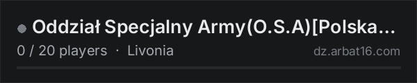 Oddział Specjalny Army(O.S.A)[Polska] - discord.gg/osapl on the AR16 DayZ server list