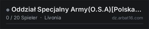 Oddział Specjalny Army(O.S.A)Polska - discord.gg/osapl in der DayZ-Serverliste von AR16