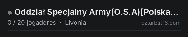 Oddział Specjalny Army(O.S.A)[Polska] - discord.gg/osapl na lista de servidores de DayZ da AR16