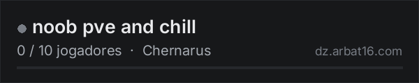 noob pve and chill na lista de servidores de DayZ da AR16