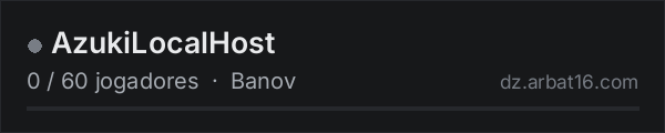 AzukiLocalHost na lista de servidores de DayZ da AR16