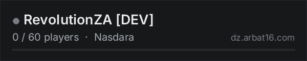 RevolutionZA DEV on the AR16 DayZ server list