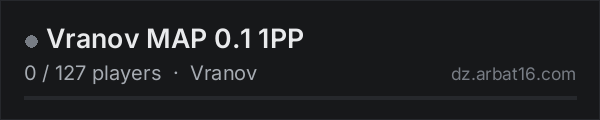 Vranov MAP 0.1 1PP on the AR16 DayZ server list