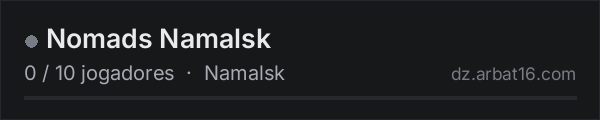 Nomads Namalsk na lista de servidores de DayZ da AR16