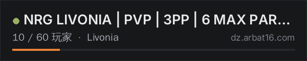 AR16 DayZ 服务器列表中的 NRG LIVONIA | PVP | 3PP | 6 MAX PARTY | WIPE 17.10