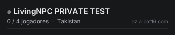 LivingNPC PRIVATE TEST na lista de servidores de DayZ da AR16