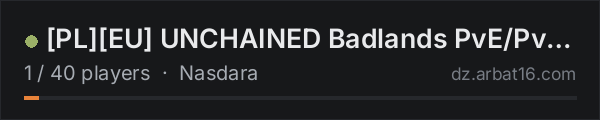 PLEU UNCHAINED Badlands PvE/PvP NoRaid Trader on the AR16 DayZ server list