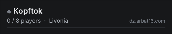 Kopftok on the AR16 DayZ server list