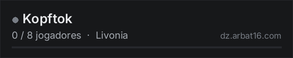 Kopftok na lista de servidores de DayZ da AR16